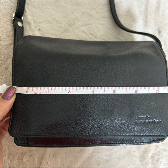 Derek Alexander 3/4 Flap E/W Black Bronze Leather Organizer Crossbody Bag - Picture 6 of 11